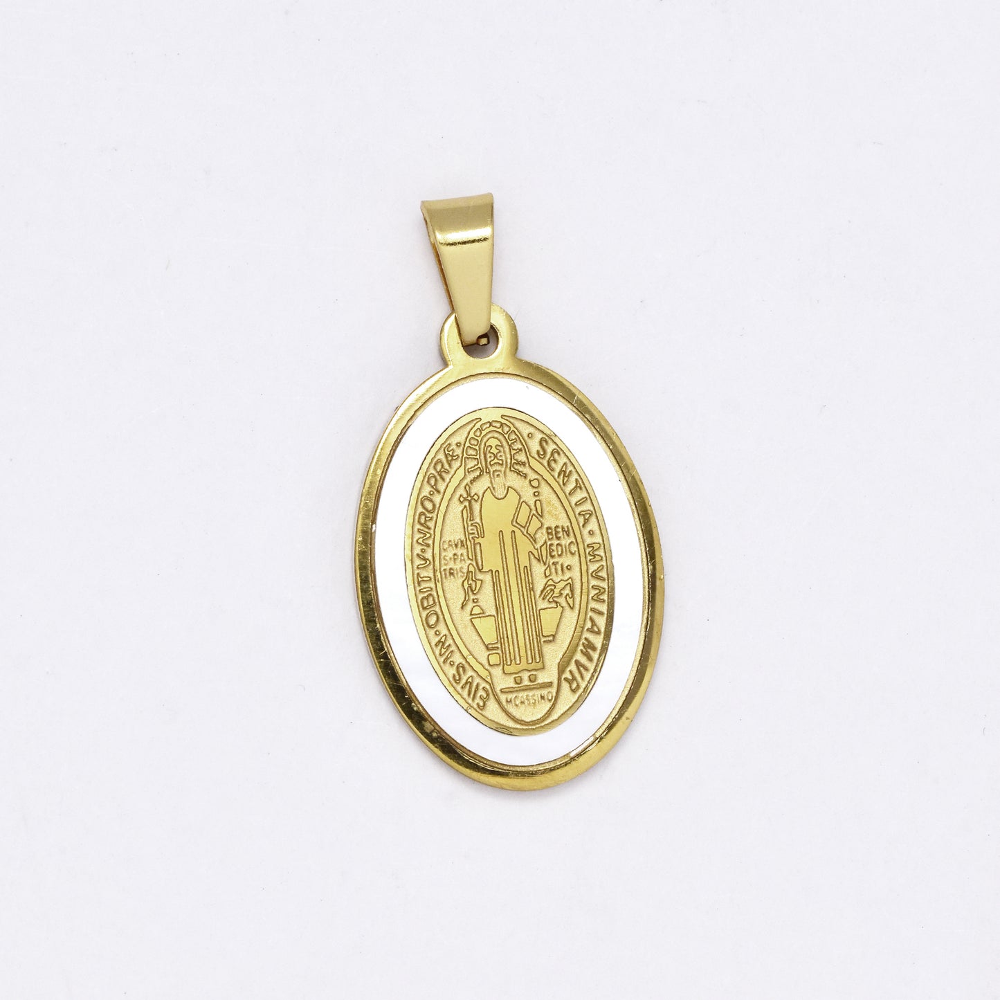 SSMP3031 - Steel 27mm x 17mm Saint Benedict pendant