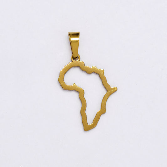 SSMP3064 - Steel 26mm x 15mm cutout Africa pendant