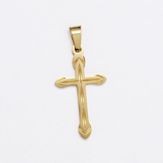 SSMP3134 - Steel 36mm x 17mm cross pendant