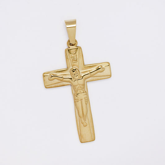 SSMP3228 - Steel 35mm x 23mm INRI crucifix pendant