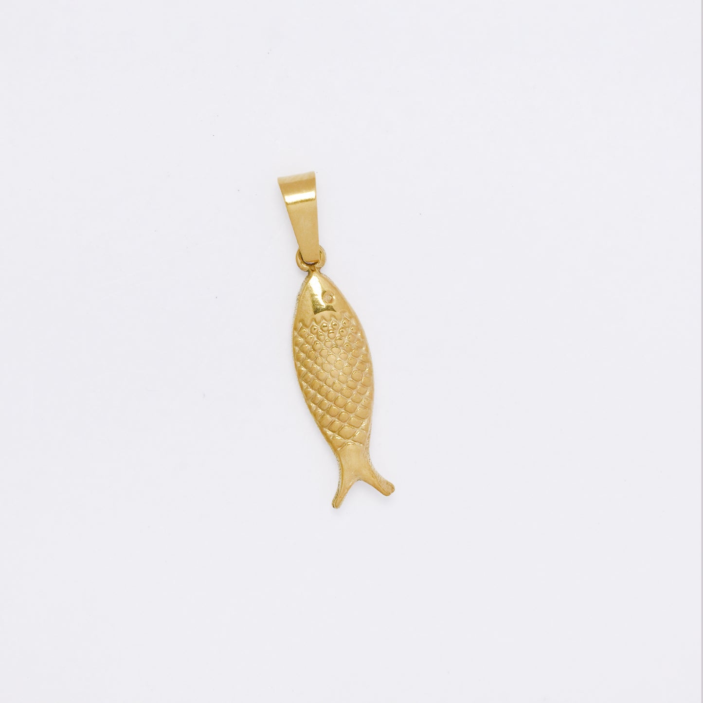 SSMP3231 - Steel 21mm x 6mm fish pendant