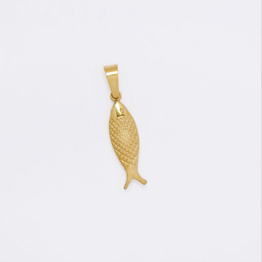SSMP3231 - Steel 21mm x 6mm fish pendant