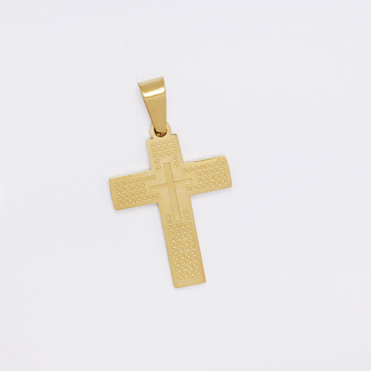SSMP3232 - Steel  25mm x 18mm cross pendant