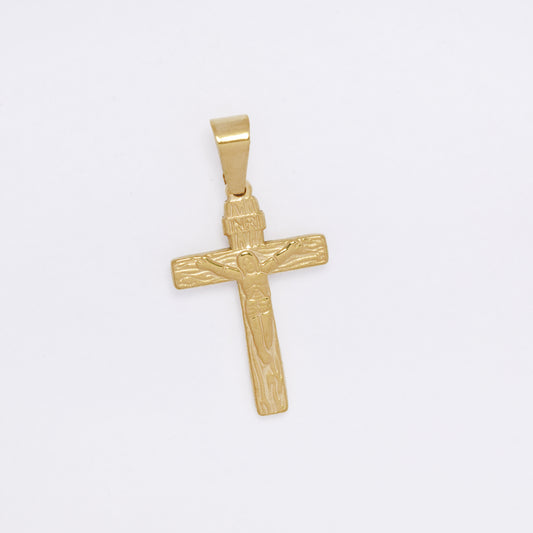 SSMP3233 - Steel 25mm x 16mm textured crucifix pendant