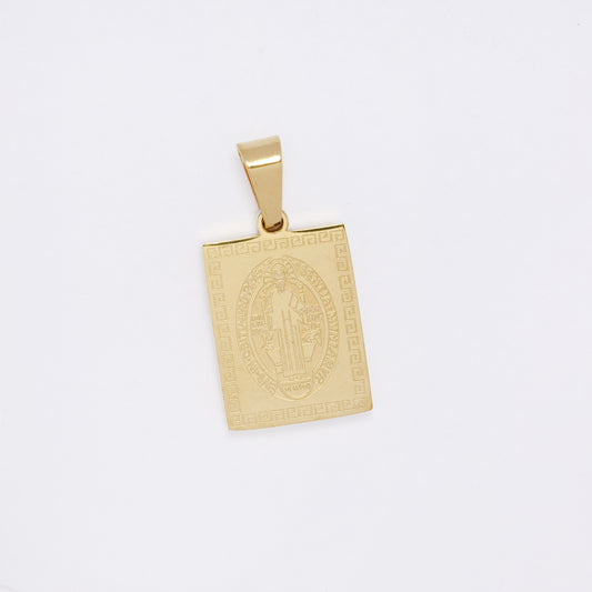 SSMP3234 - Steel 20mm x 14mm Saint Benedict pendant