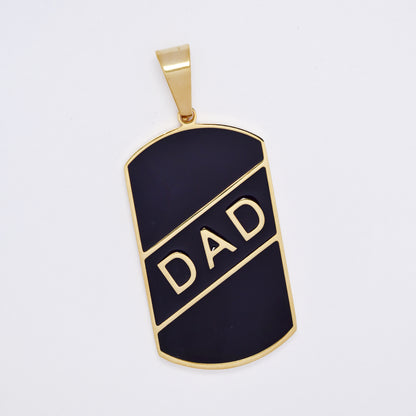 SSMP3290 - Steel 38mm x 21mm DAD dog tag pendant