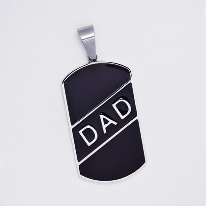 SSMP3290 - Steel 38mm x 21mm DAD dog tag pendant