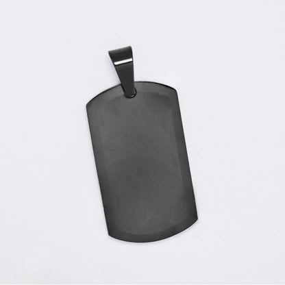 SSMP3293 - Steel 35mm x 20mm two-toned dog tag pendant