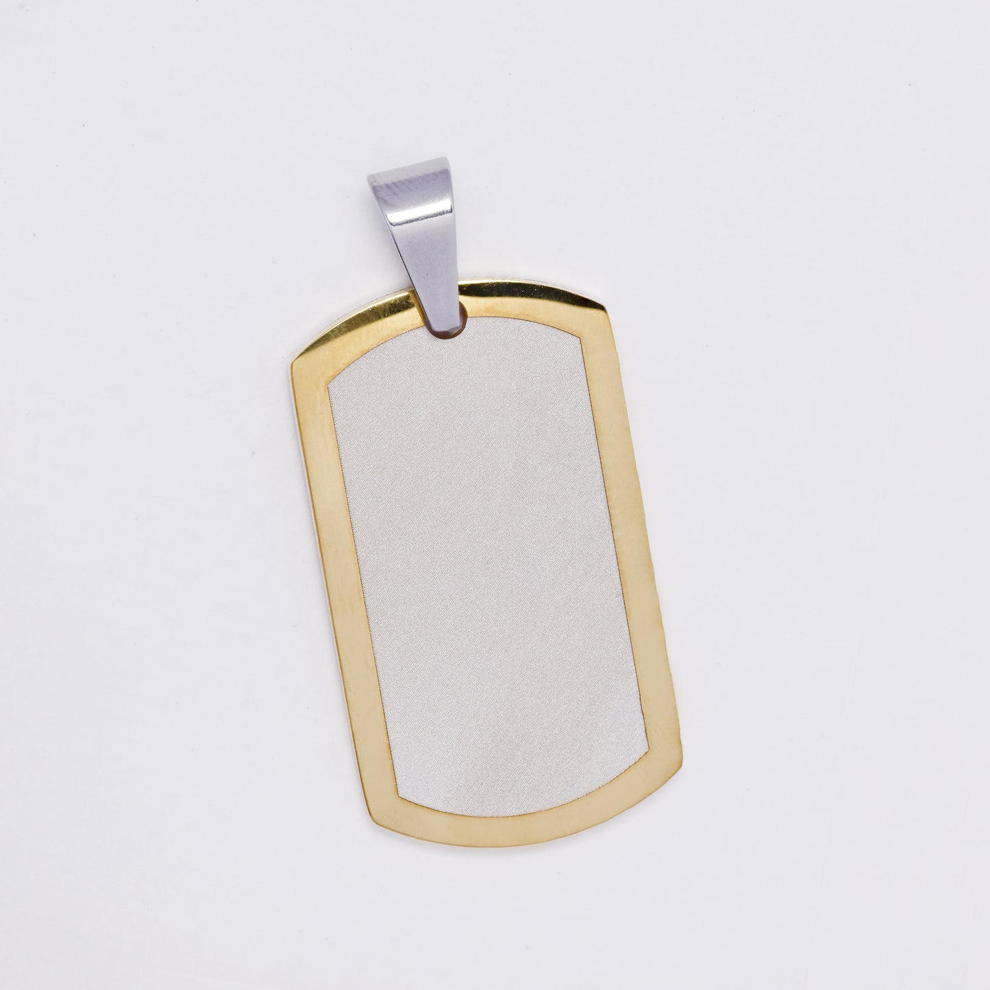 SSMP3293 - Steel 35mm x 20mm two-toned dog tag pendant