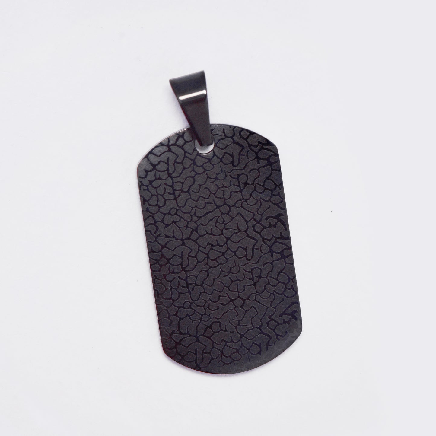 SSMP3298 - Steel 35mm x 20mm abstract pattern dog tag pendant