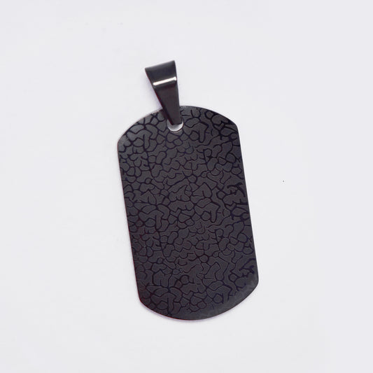SSMP3298 - Steel 35mm x 20mm abstract pattern dog tag pendant