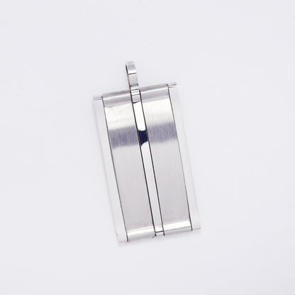 SSMP3301 - Steel 37mm x 17mm rectangular disk pendant