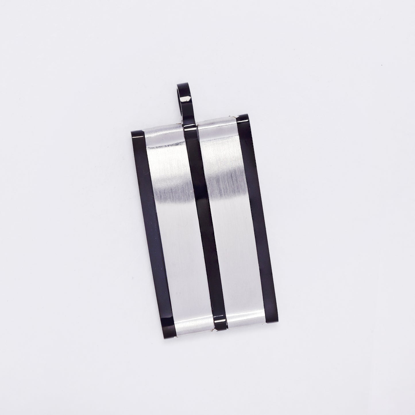 SSMP3301 - Steel 37mm x 17mm rectangular disk pendant