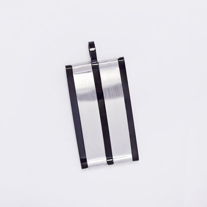 SSMP3301 - Steel 37mm x 17mm rectangular disk pendant