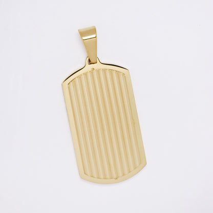 SSMP3302 - Steel 37mm x 20mm lined dog tag pendant