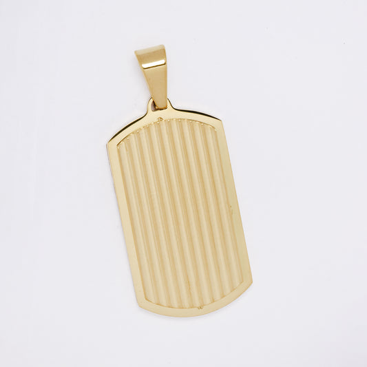 SSMP3302 - Steel 37mm x 20mm lined dog tag pendant