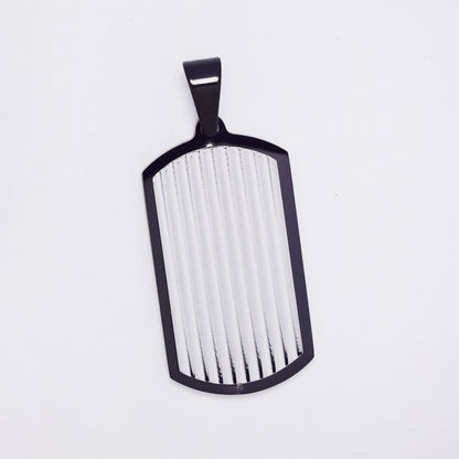 SSMP3302 - Steel 37mm x 20mm lined dog tag pendant