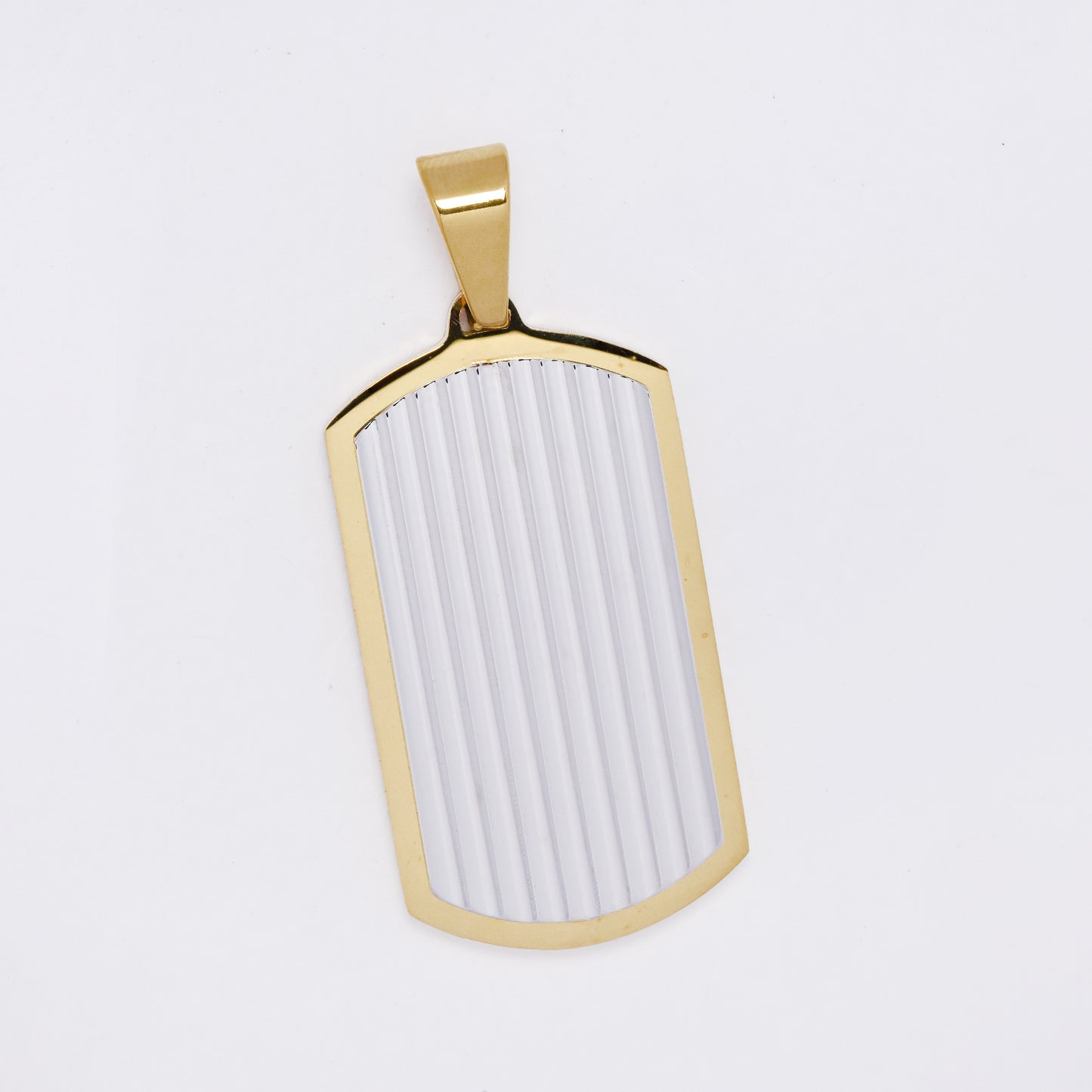 SSMP3302 - Steel 37mm x 20mm lined dog tag pendant