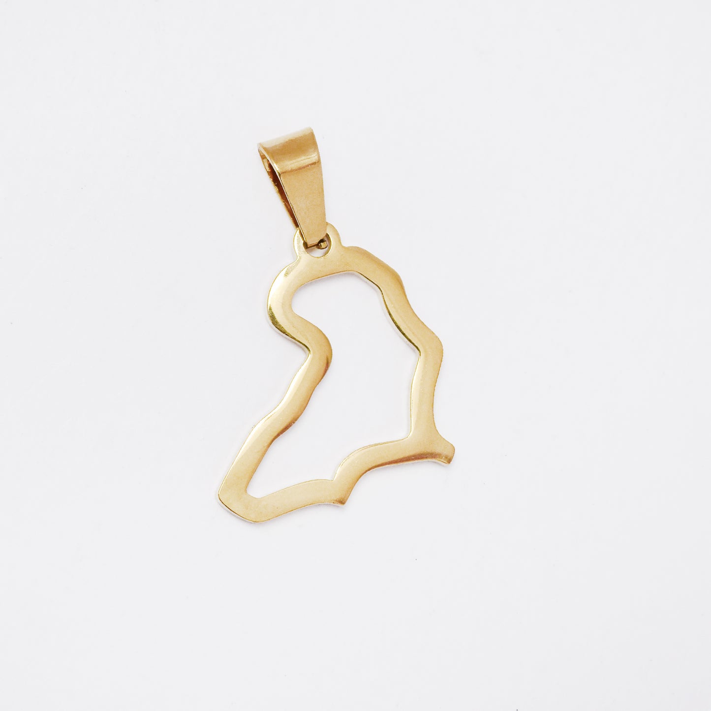 SSMP3304 - Steel 21mm x 17mm cutout Africa map pendant
