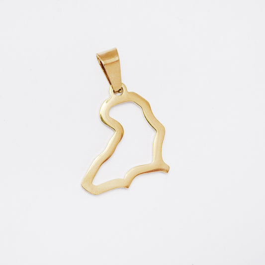 SSMP3304 - Steel 21mm x 17mm cutout Africa map pendant