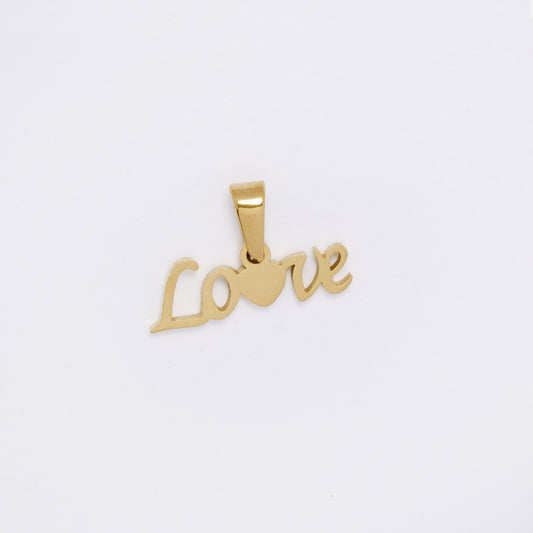 SSMP3434 - Steel 6mm x 18mm Love pendant
