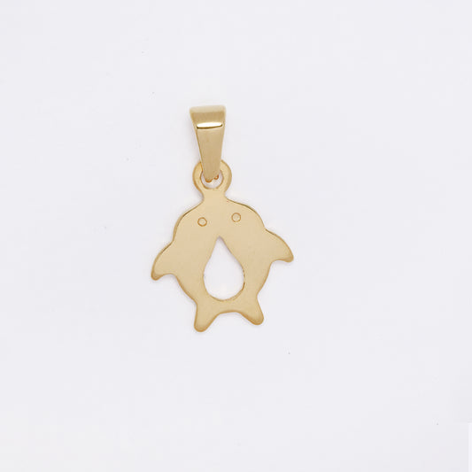 SSMP3435 - Steel 20mm x 16mm twin dolphin pendant
