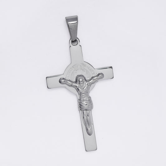 SSMP3438 - Steel 33mm x 22mm crucifix pendant