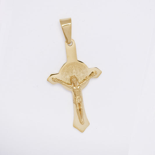 SSMP3439 - Steel 35mm x 23mm INRI crucifix pendant