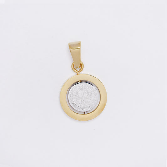 SSMP3442 - Steel 27mm two-sided Saint Benedict spinner pendant