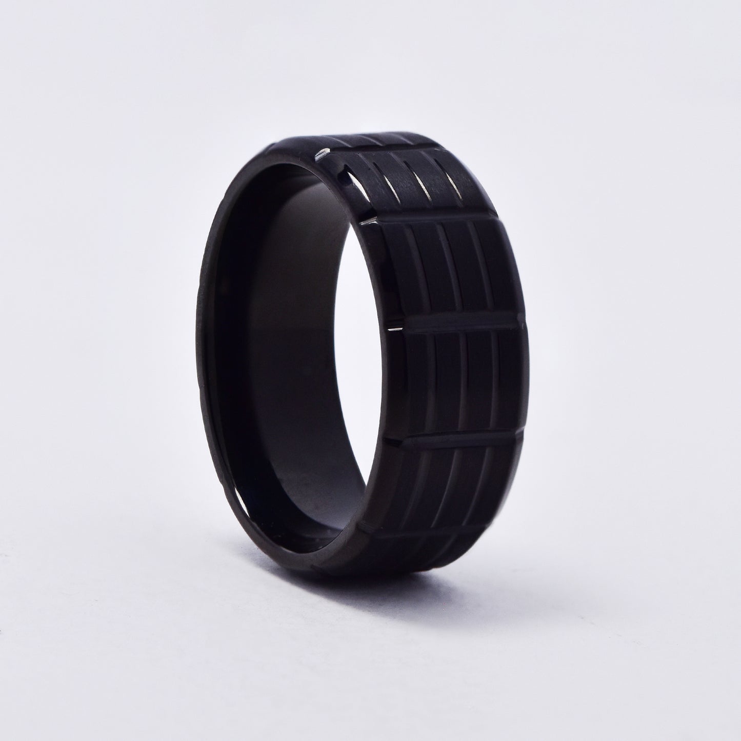 SSMR3081 - Steel 9mm x 2mm black multi line band