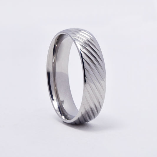 SSMR3088- Steel 6mm diagonal line band