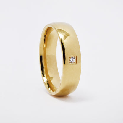 SSMR3092 - Steel 6mm CZ domed band