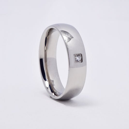 SSMR3092 - Steel 6mm CZ domed band