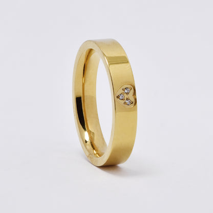 SSMR3093 - Steel 4mm heart CZ band