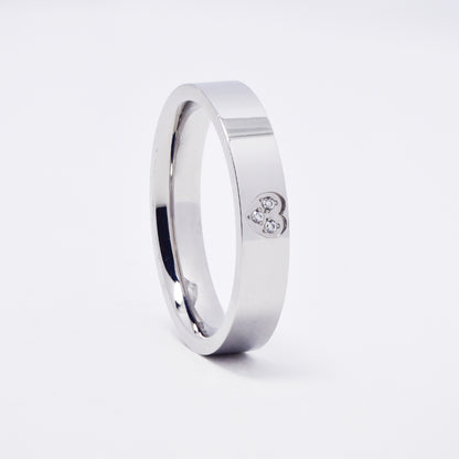 SSMR3093 - Steel 4mm heart CZ band