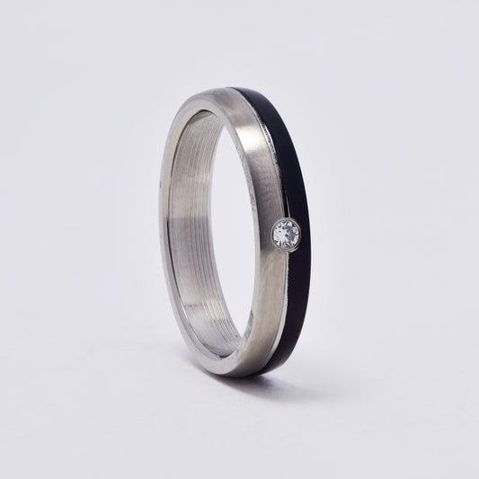 SSMR3094 - Steel 4mm two tone CZ band