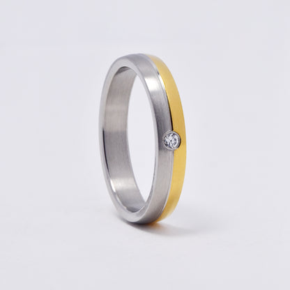 SSMR3094 - Steel 4mm two tone CZ band