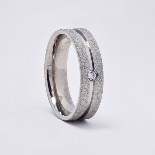 SSMR3098 - Steel 6mm glitter & CZ band