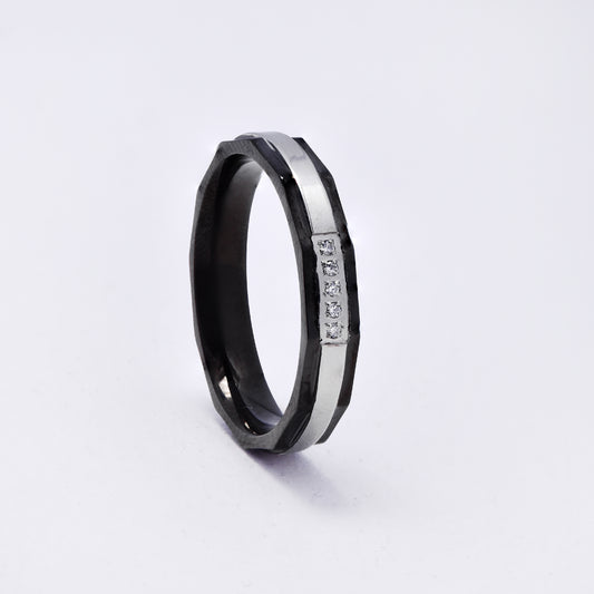 SSMR3396 - Steel 4mm two-toned CZ band