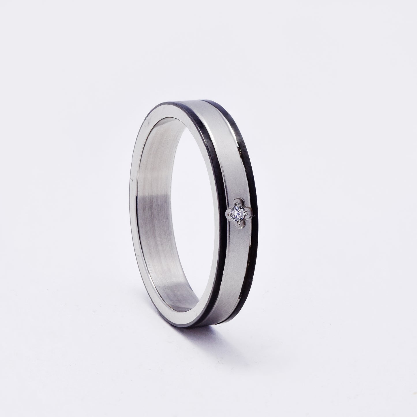 SSMR3403 - Steel 4mm two-toned CZ band