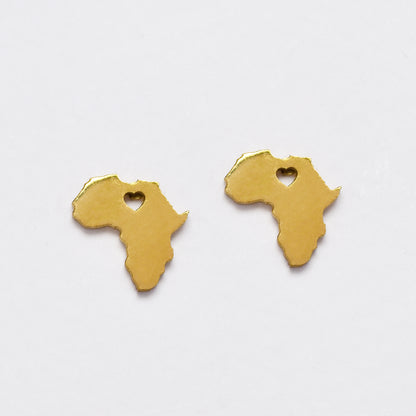 SSMST3046 - Steel layered Africa map necklace and earring set