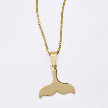 SSMS3162 - Steel whale tail necklace and earring set