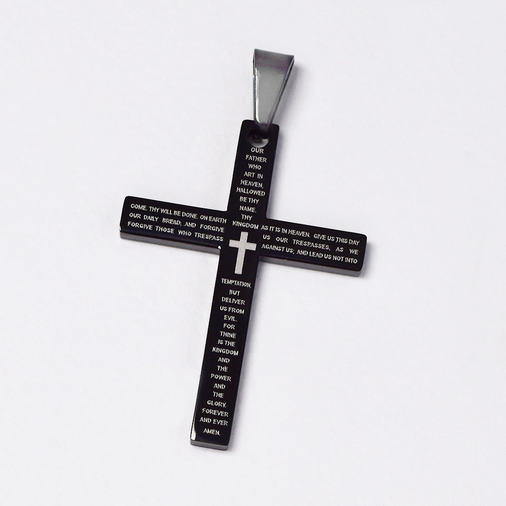 Stainless steel prayer cross pendant - SSP3388