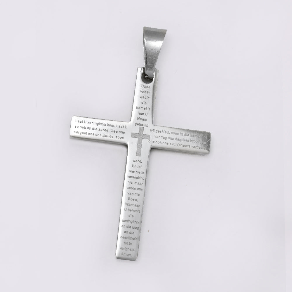 Buy 1 get 1 FREE - Stainless steel Afrikaans Lord's prayer pendant - SSP3388I