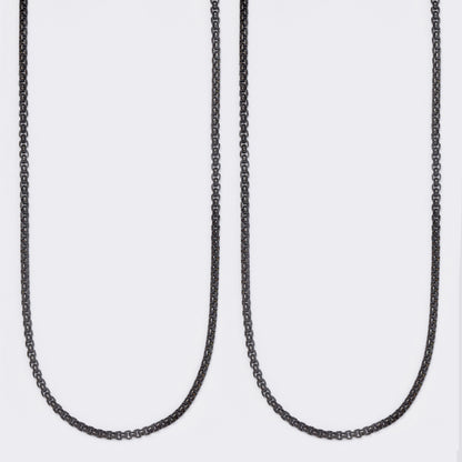Buy 1 get 1 FREE - Stainless steel 2 pack 2mm x 60cm round box chain - SSROUNDBOX-2X60