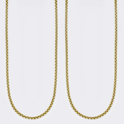 Buy 1 get 1 FREE - Stainless steel 2 pack 2mm x 60cm round box chain - SSROUNDBOX-2X60