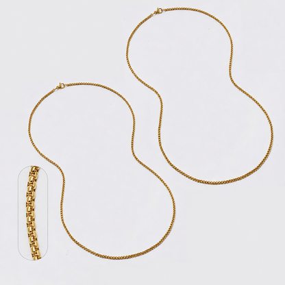 Buy 1 get 1 FREE - Stainless steel 2 pack 2mm x 60cm round box chain - SSROUNDBOX-2X60
