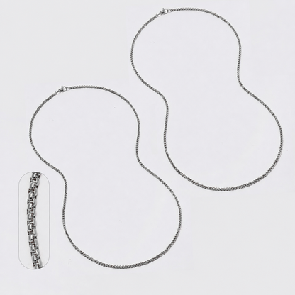 Stainless steel 2 pack 2mm x 60cm round box chain - SSROUNDBOX-2X60