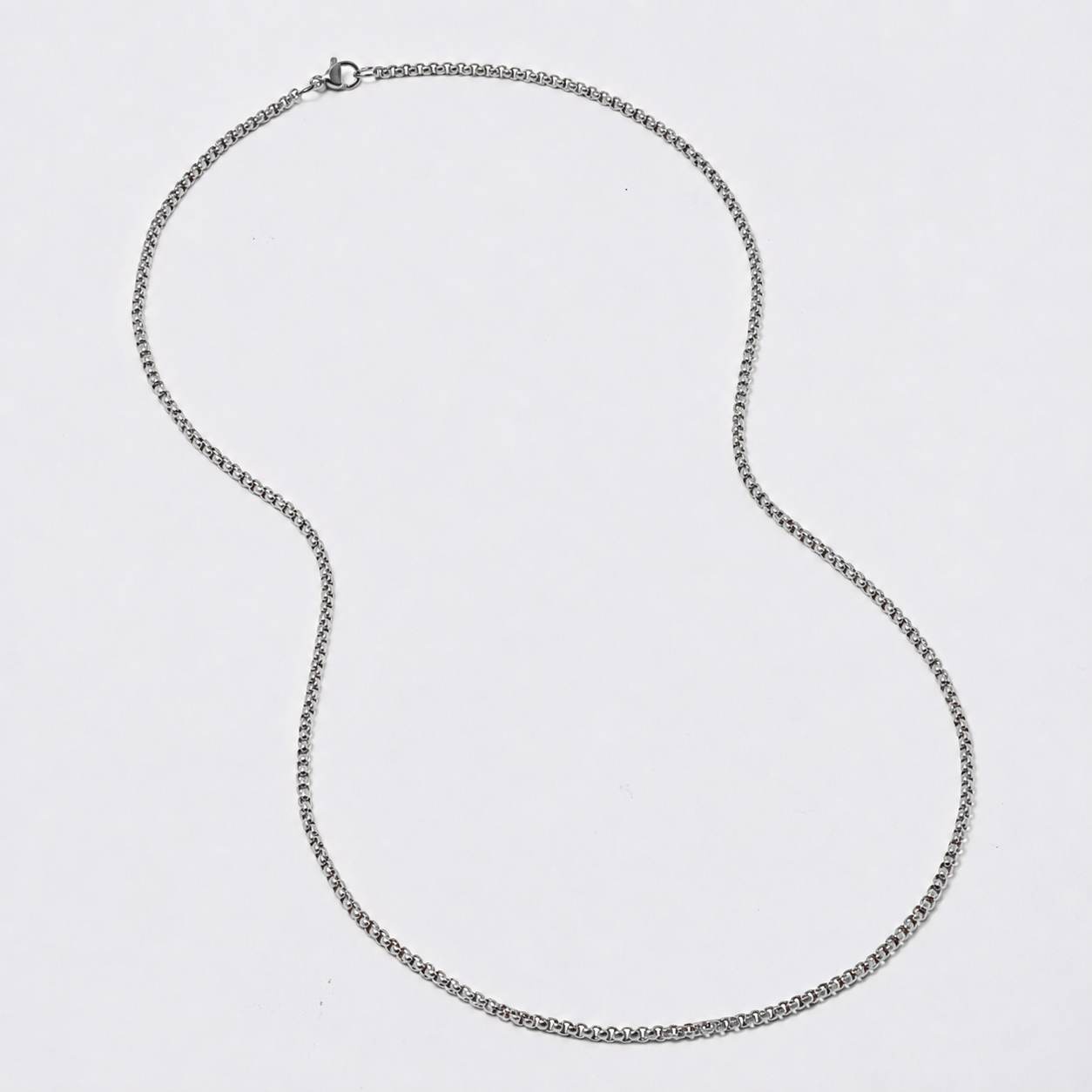 Stainless steel 2 pack 2mm x 60cm round box chain - SSROUNDBOX-2X60