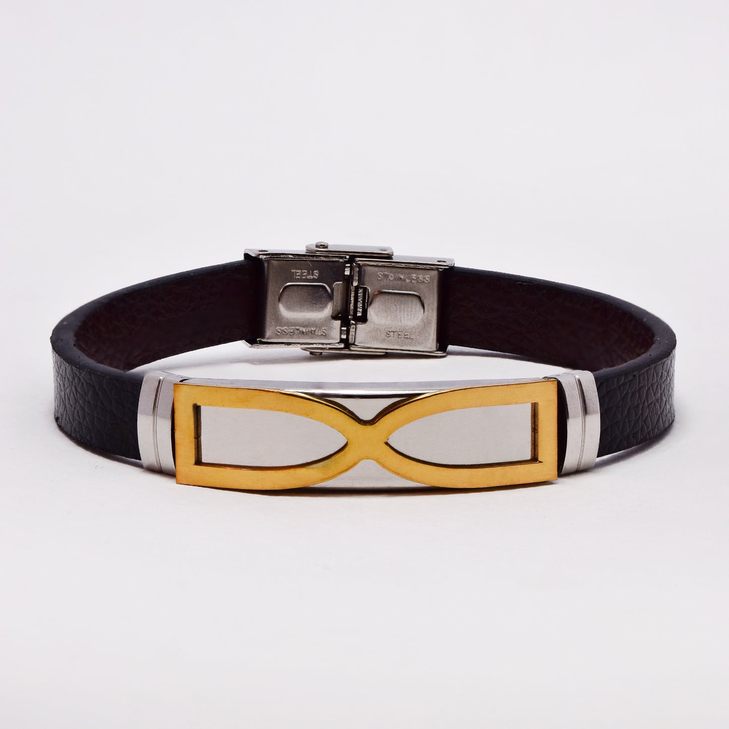 SSVB9184-10 - Steel 2 tone x detail ID bracelet